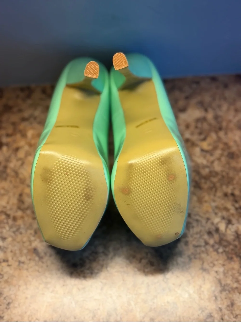 Mint Green Patent Platform Pumps - Women Shoes